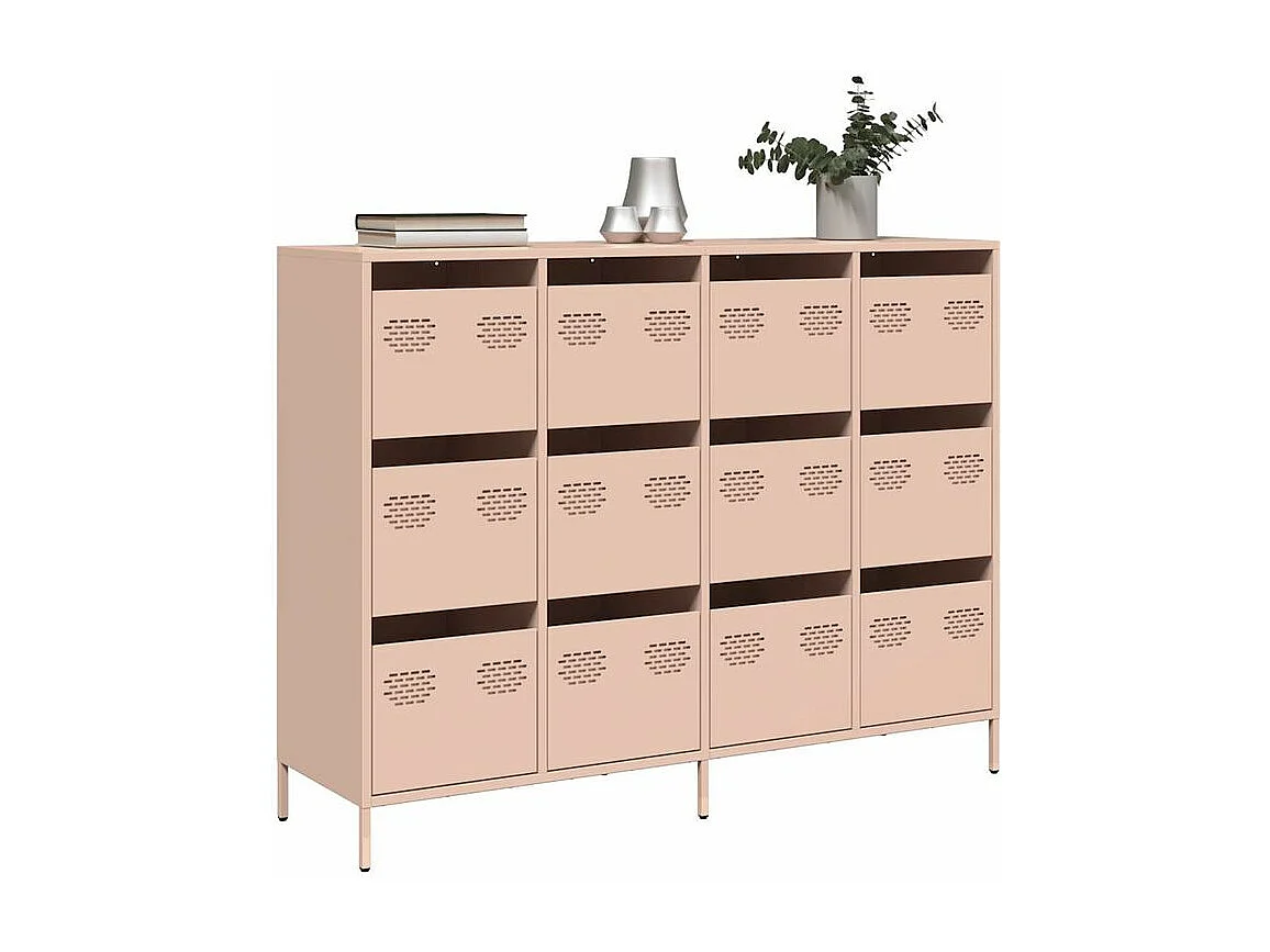 Buffet rose 135x39x103,5 acier laminé à froid