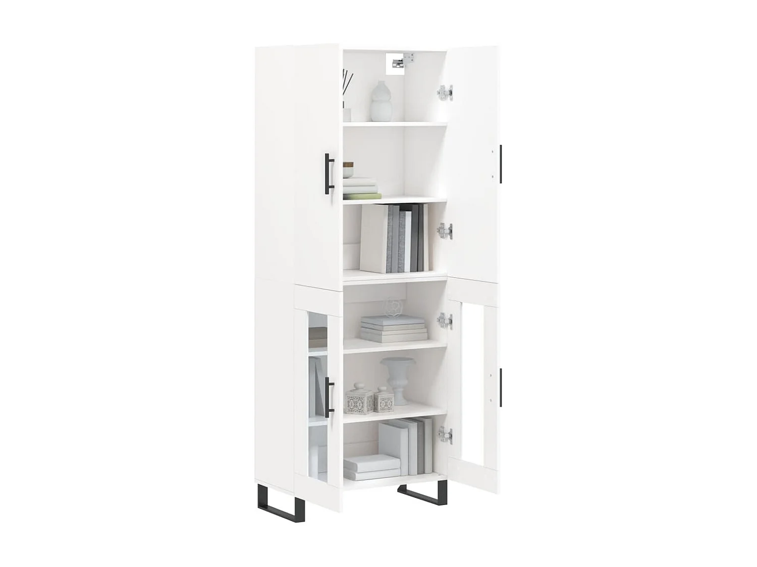 Buffet haut Blanc 69,5x34x180 Bois d'ingénierie