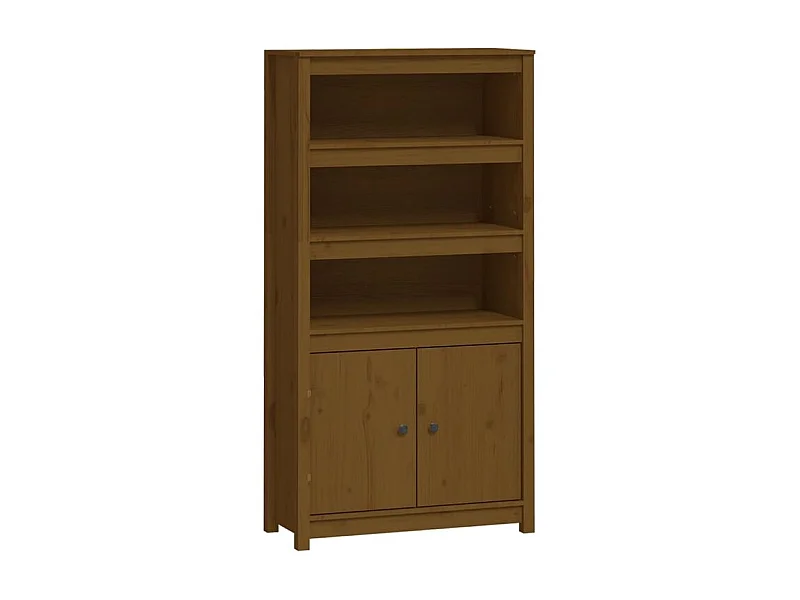 Buffet haut Marron miel 80x35x154 Bois massif de pin