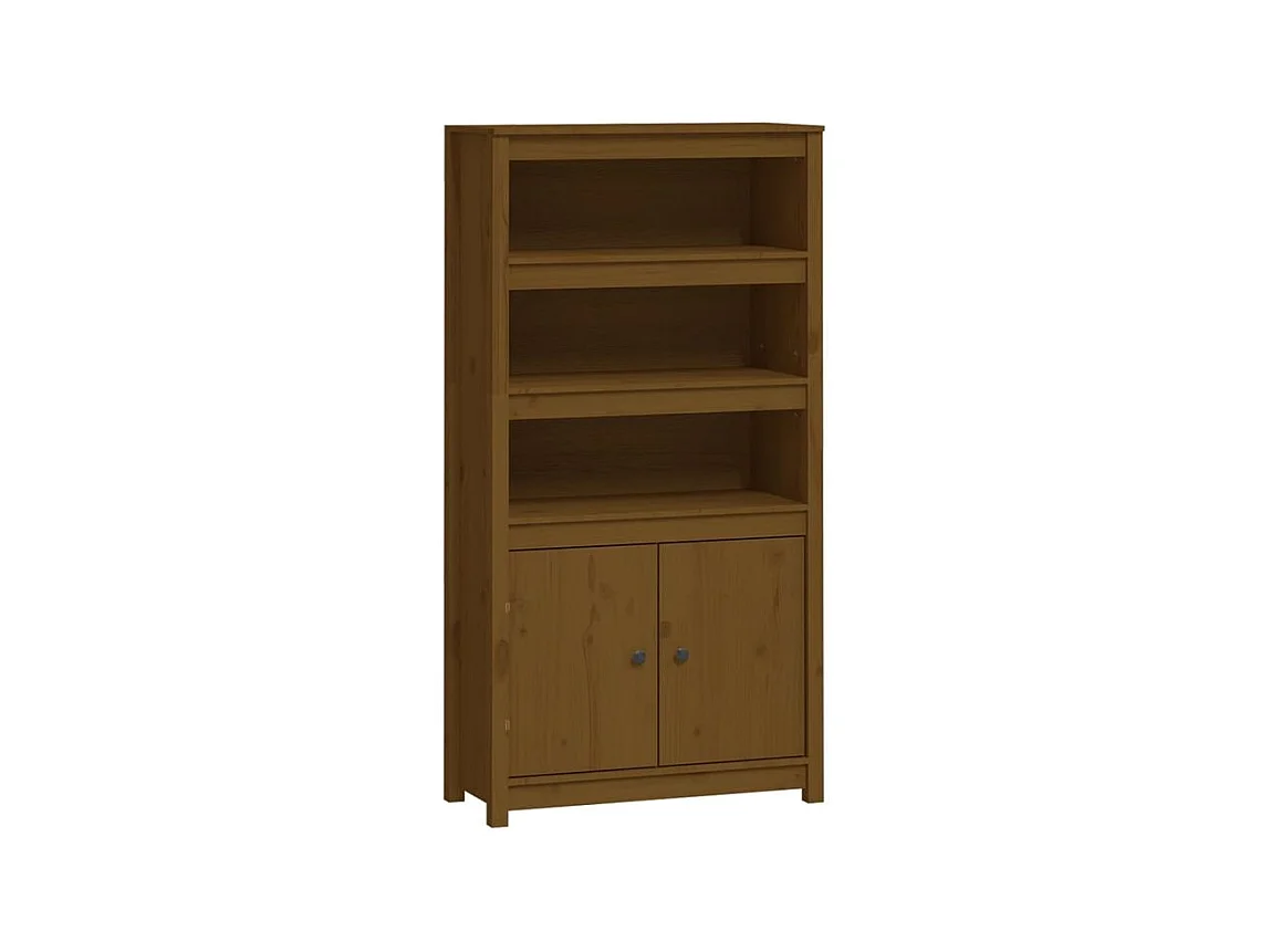 Buffet haut Marron miel 80x35x154 Bois massif de pin