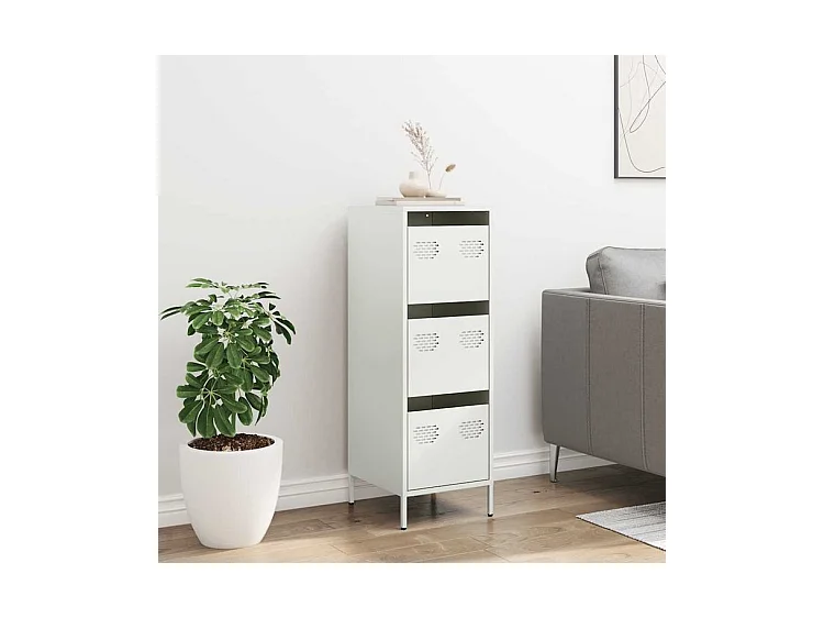 Buffet haut blanc 39x35x103,5 acier