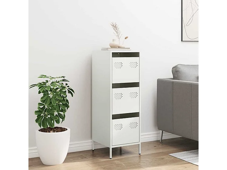 Buffet haut blanc 39x35x103,5 acier