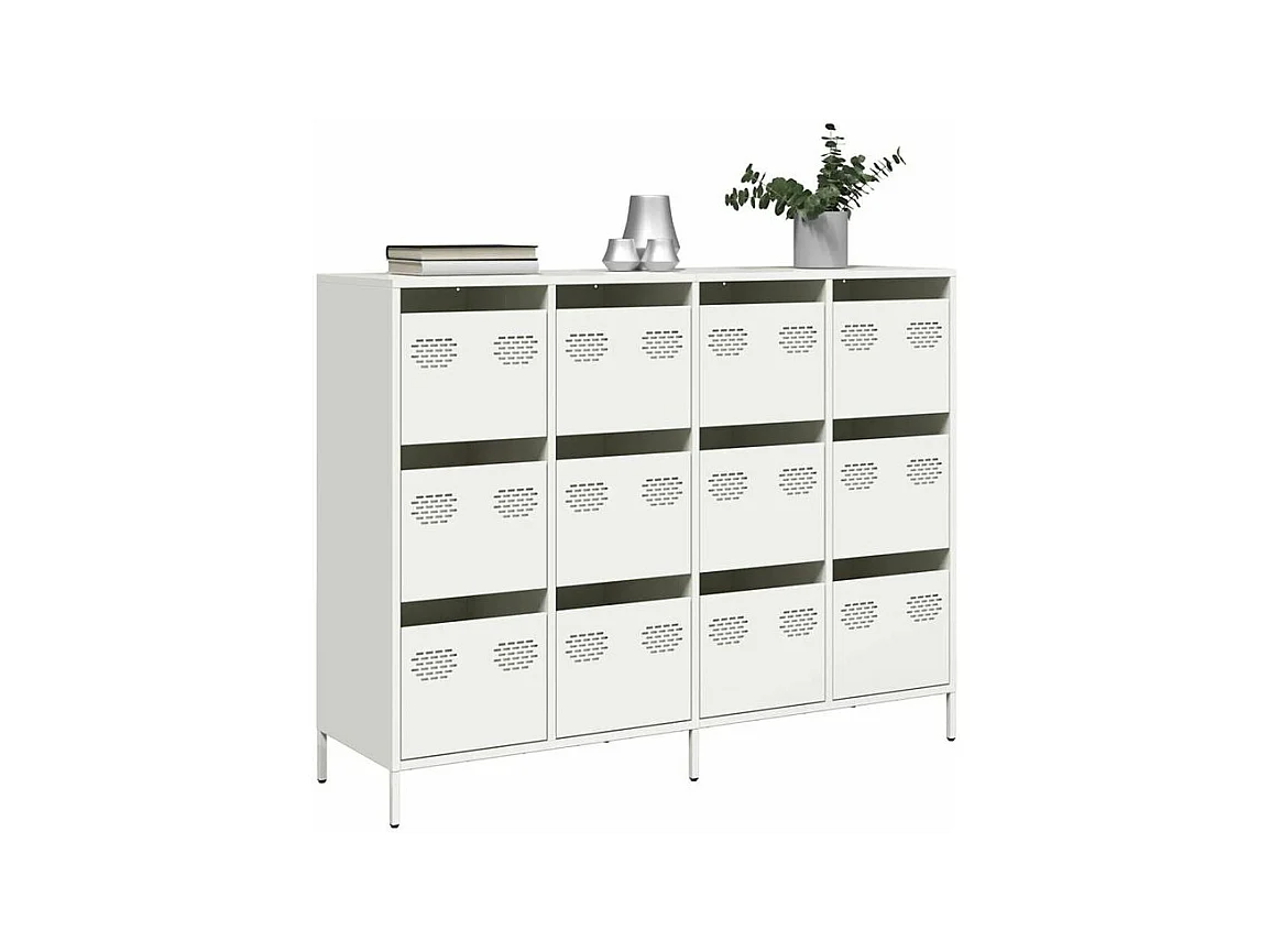Buffet blanc 135x39x103,5 acier laminé à froid
