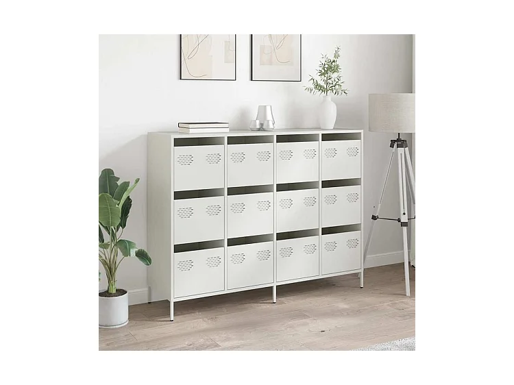 Buffet blanc 135x39x103,5 acier laminé à froid