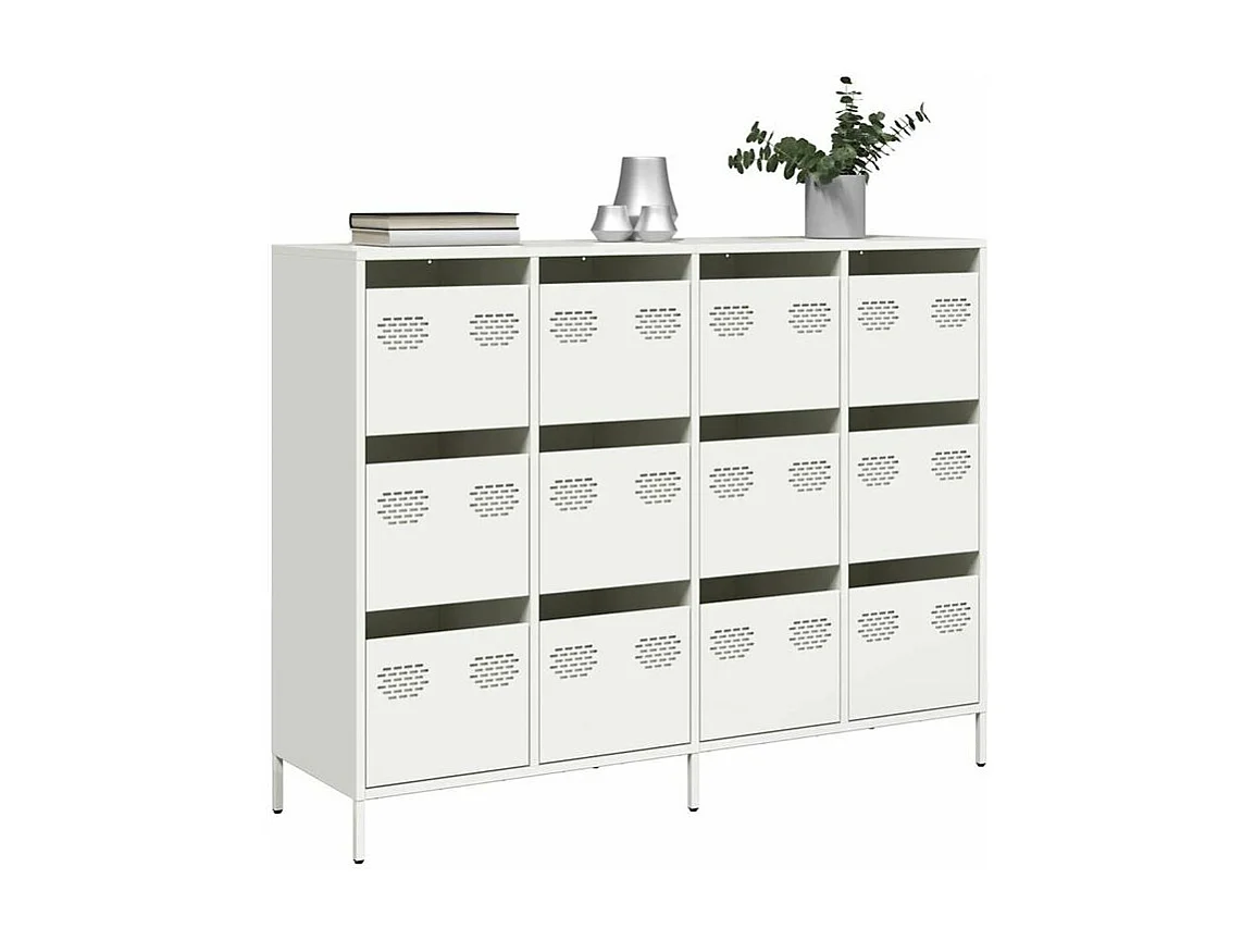 Buffet blanc 135x39x103,5 acier laminé à froid