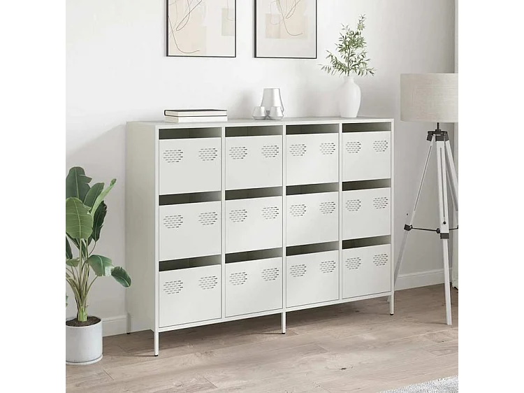 Buffet blanc 135x39x103,5 acier laminé à froid