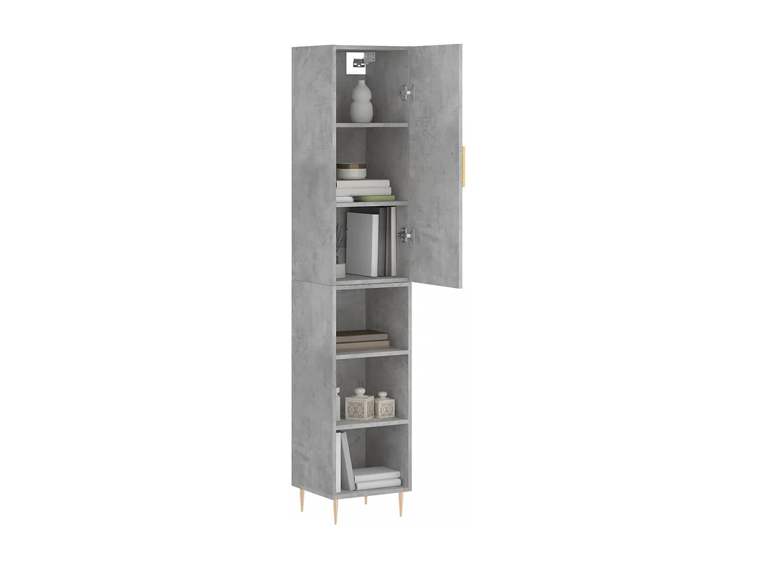 Buffet haut Gris béton 34,5x34x180 Bois d'ingénierie