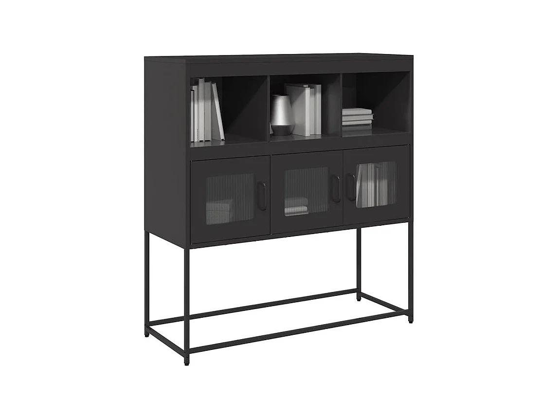 Buffet noir 100,5x39x107 acier laminé à froid