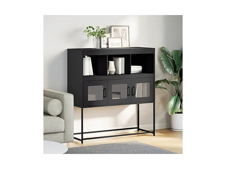 Buffet noir 100,5x39x107 acier laminé à froid