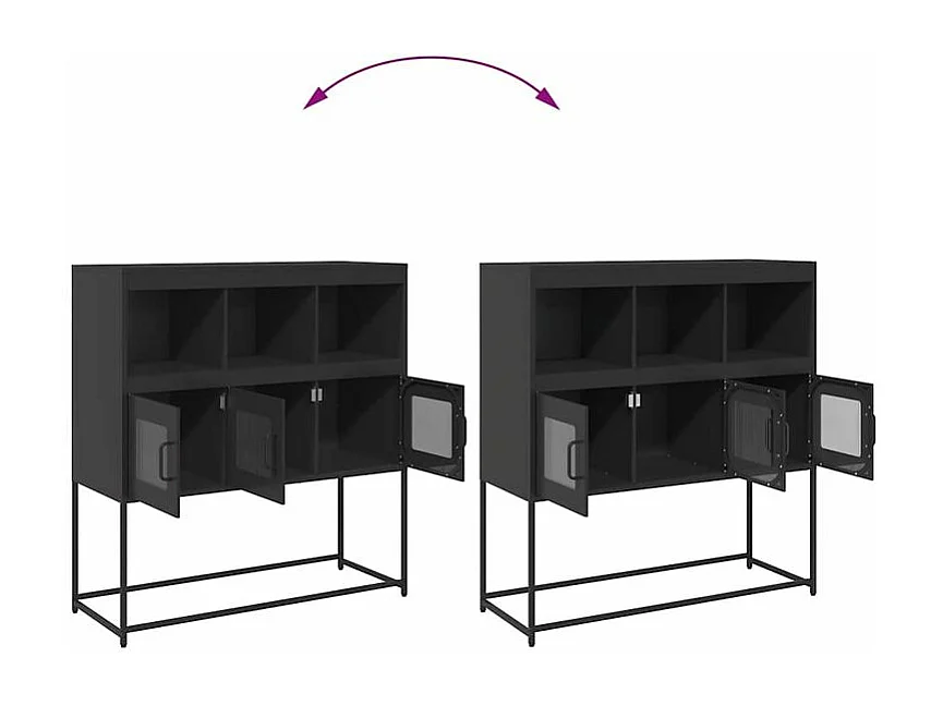 Buffet noir 100,5x39x107 acier laminé à froid