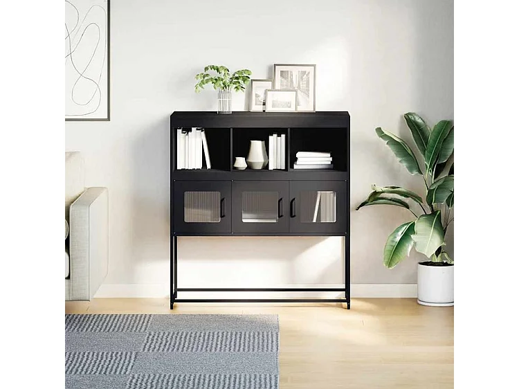 Buffet noir 100,5x39x107 acier laminé à froid