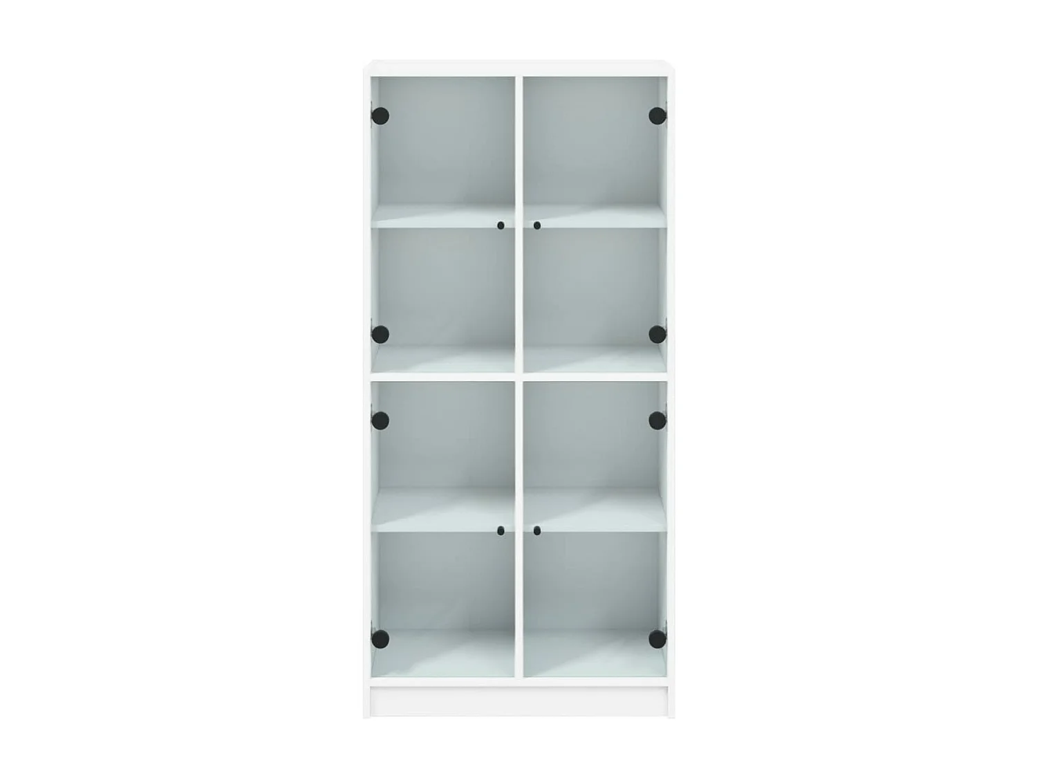 Buffet haut avec portes blanc 68x37x142 bois d'ingénierie