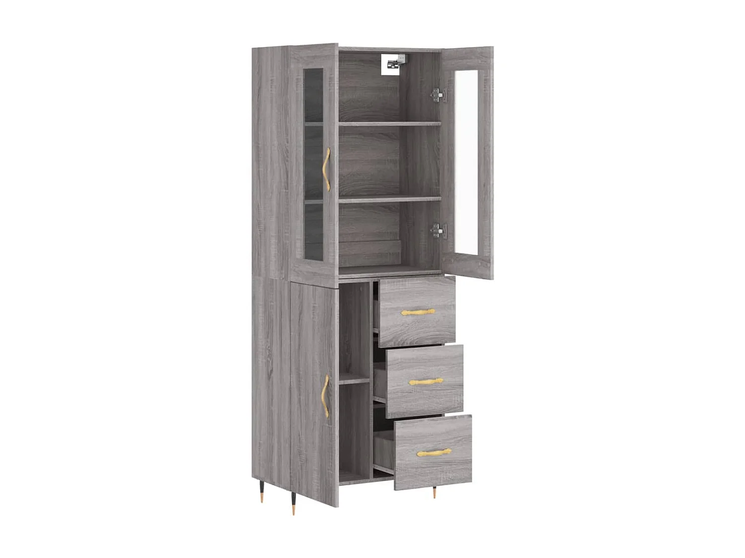 Buffet haut Sonoma gris 69,5x34x180 Bois d'ingénierie