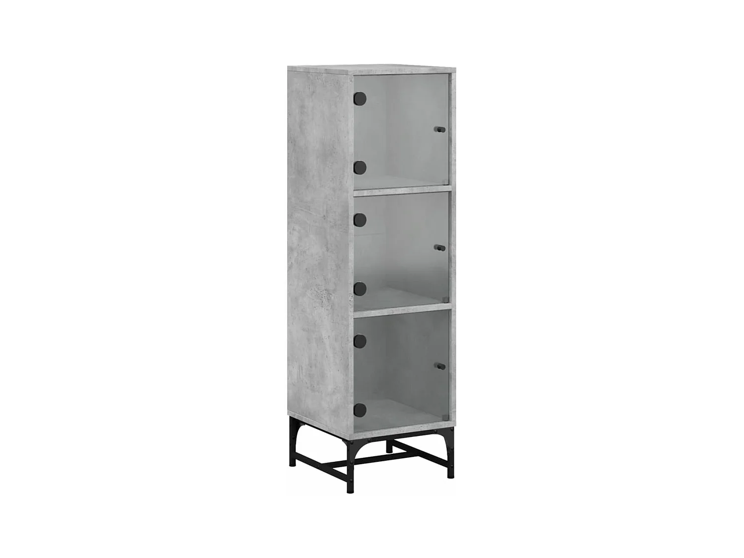 Buffet avec portes en verre gris béton 35x37x120