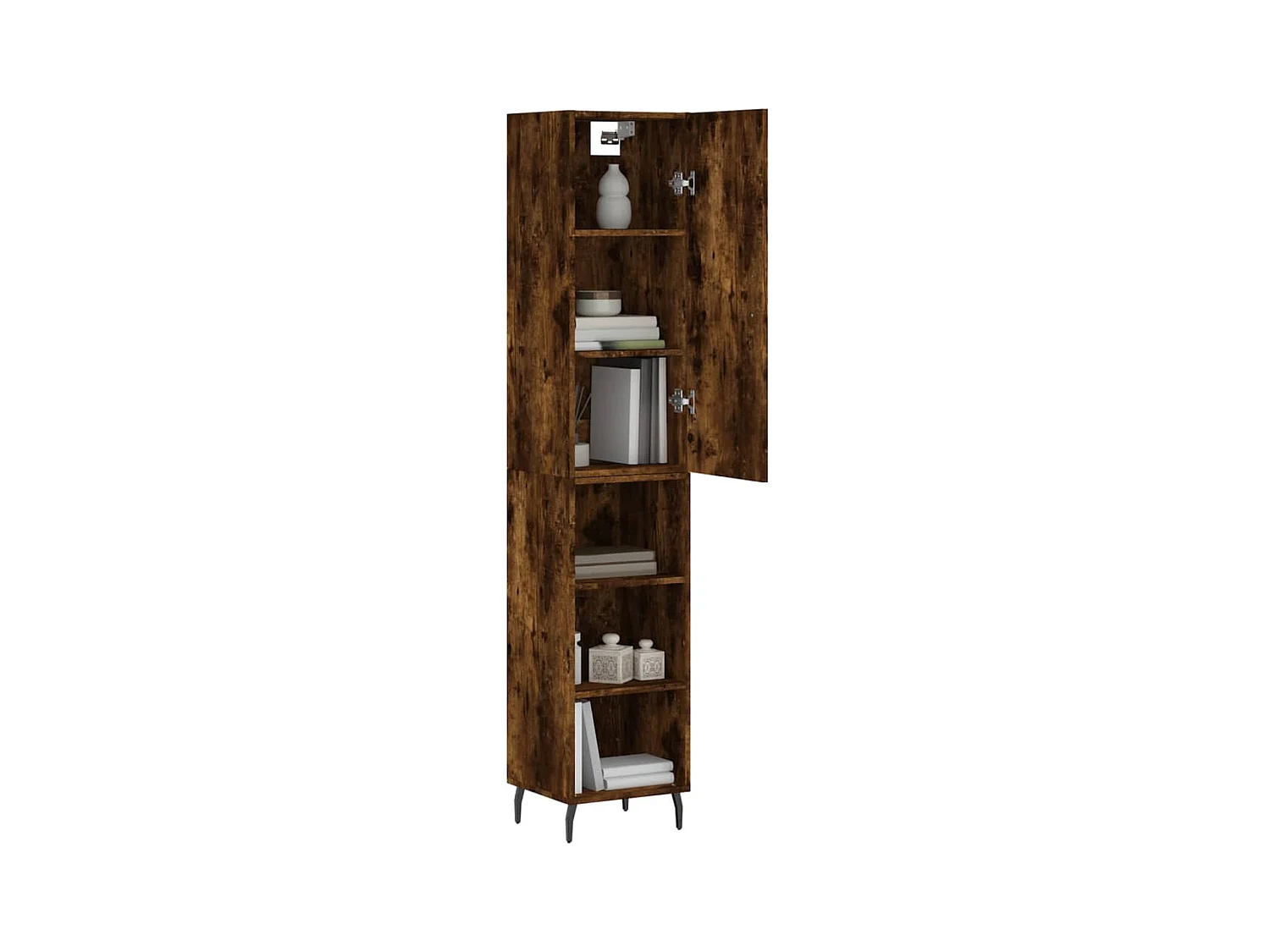 Buffet haut Chêne fumé 34,5x34x180 Bois d'ingénierie