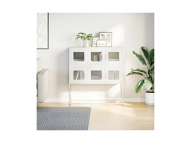 Buffet blanc 100,5x39x107 acier laminé à froid