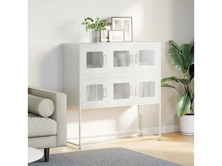 Buffet blanc 100,5x39x107 acier laminé à froid