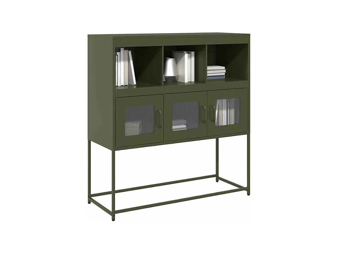 Buffet vert olive 100,5x39x107 acier laminé à froid