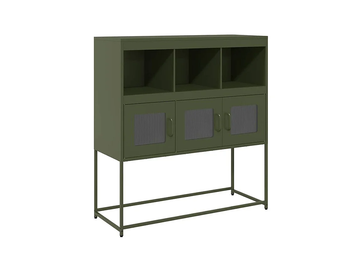 Buffet vert olive 100,5x39x107 acier laminé à froid