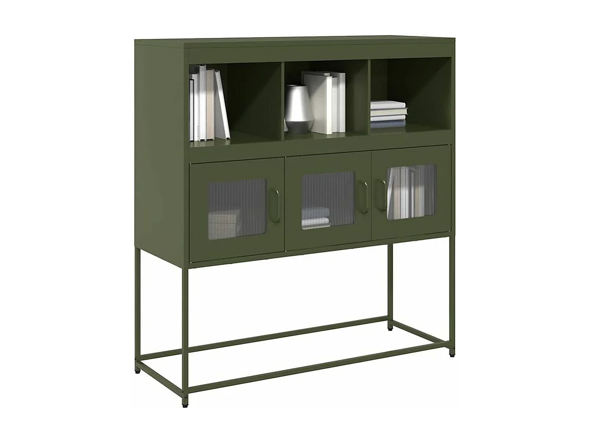 Buffet vert olive 100,5x39x107 acier laminé à froid