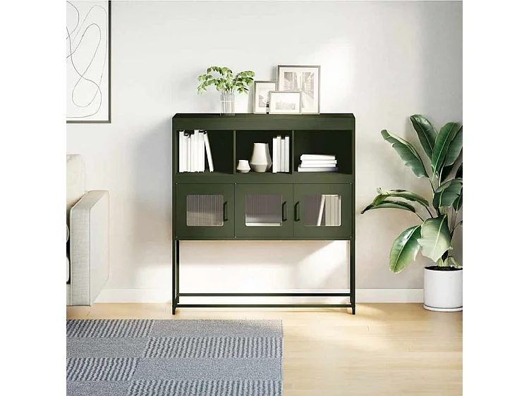 Buffet vert olive 100,5x39x107 acier laminé à froid