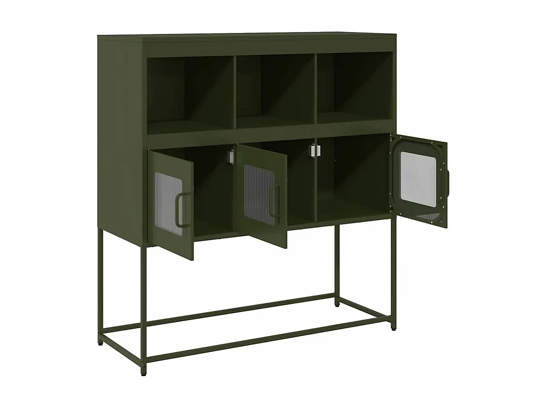 Buffet vert olive 100,5x39x107 acier laminé à froid