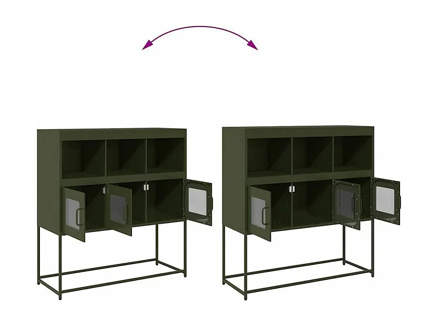 Buffet vert olive 100,5x39x107 acier laminé à froid