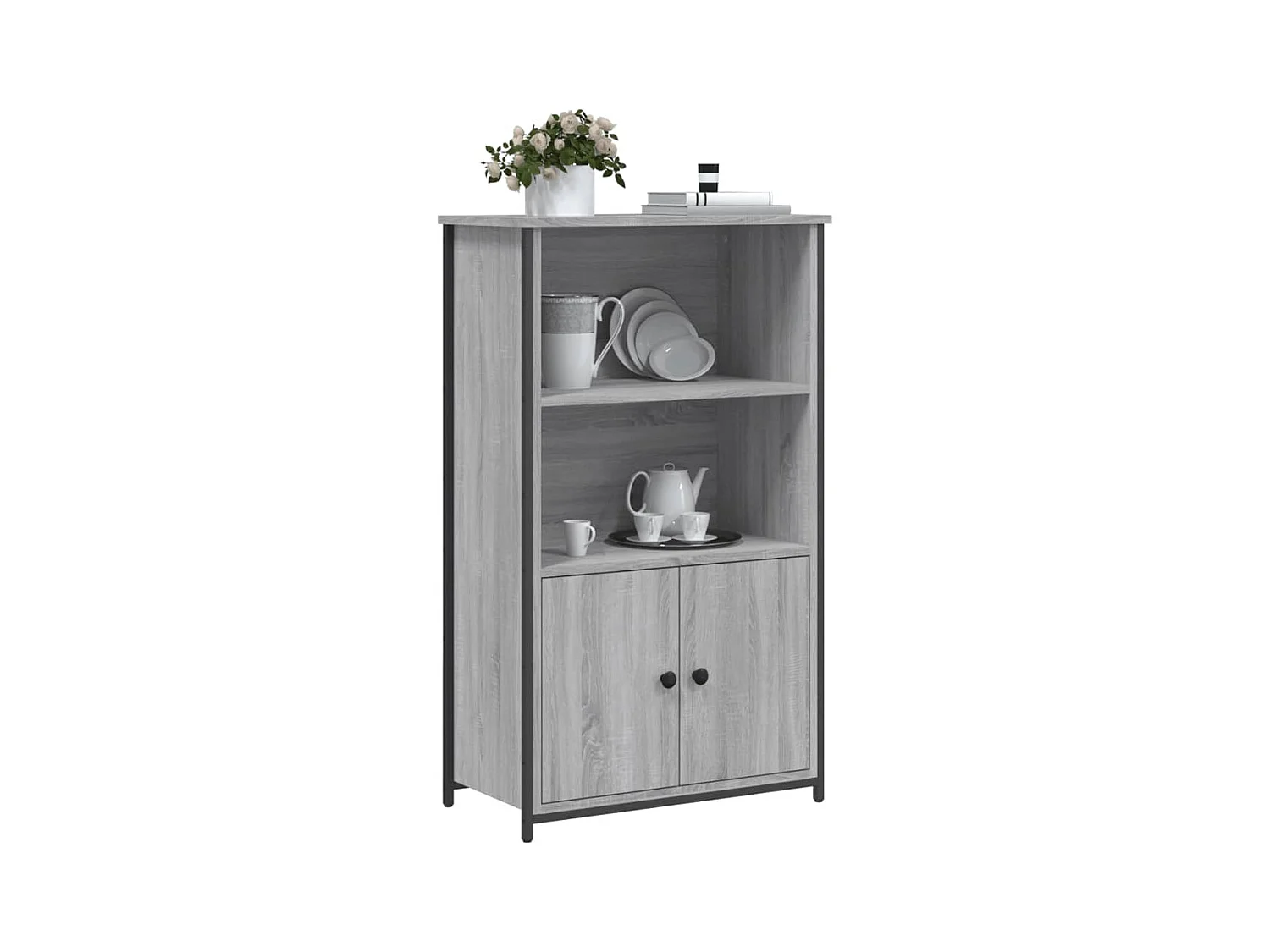 Buffet haut sonoma gris 62x32x103,5 bois d'ingénierie