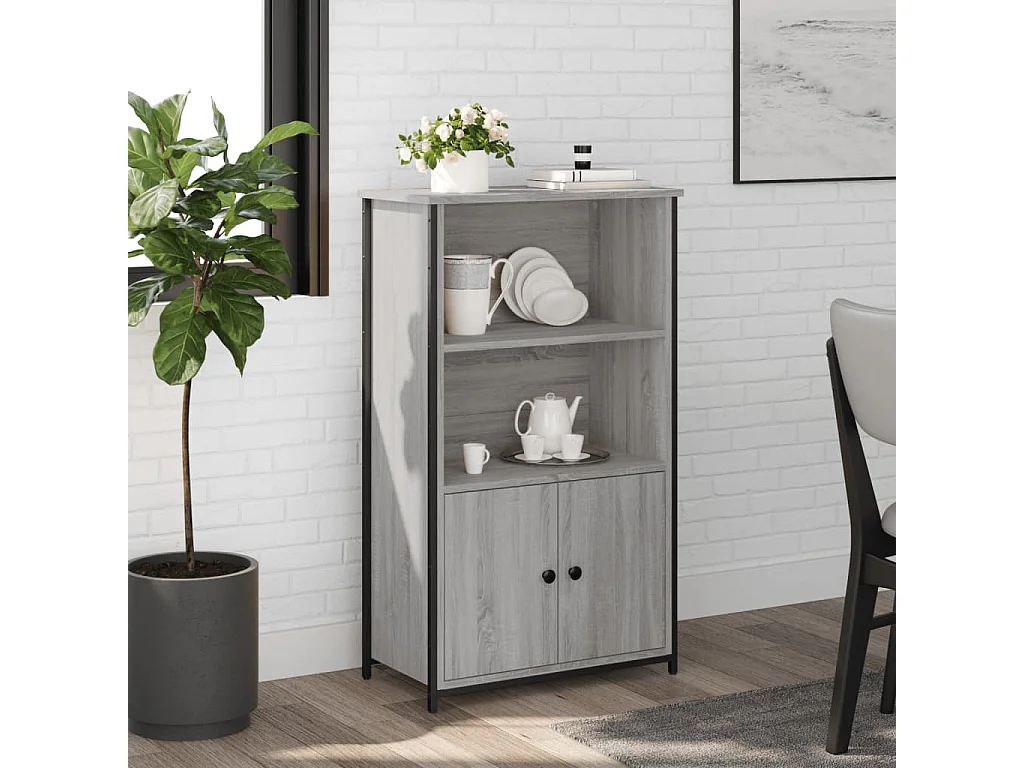 Buffet haut sonoma gris 62x32x103,5 bois d'ingénierie