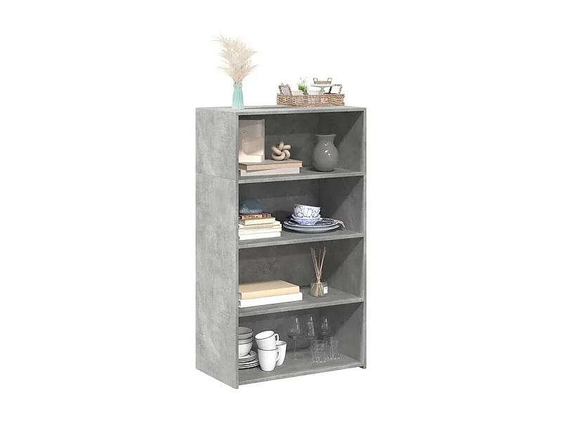 Buffet haut gris béton 70x41x124 bois d'ingénierie