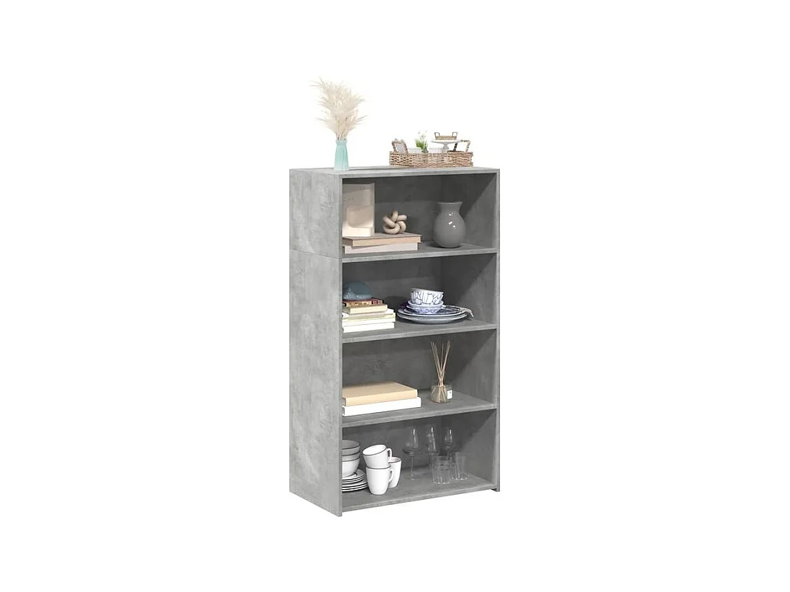Buffet haut gris béton 70x41x124 bois d'ingénierie