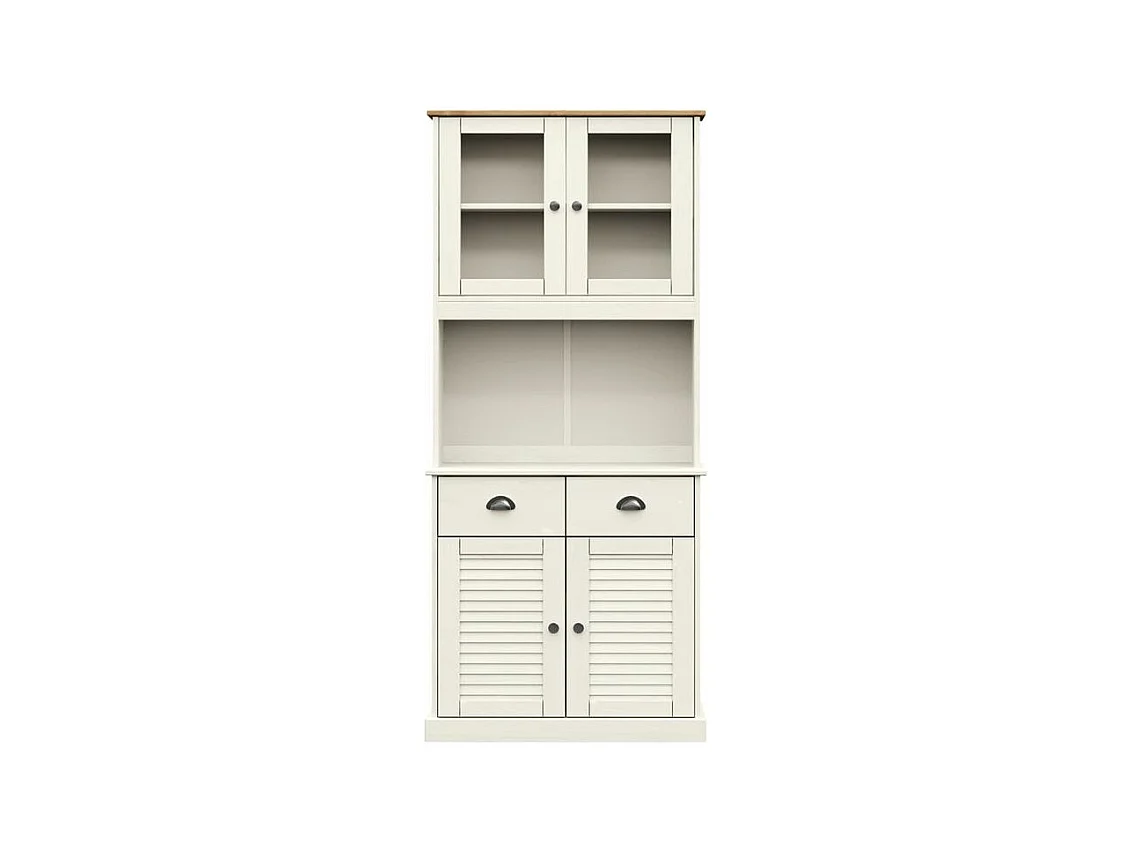 Buffet haut VIGO blanc 78x40x175 bois massif de pin