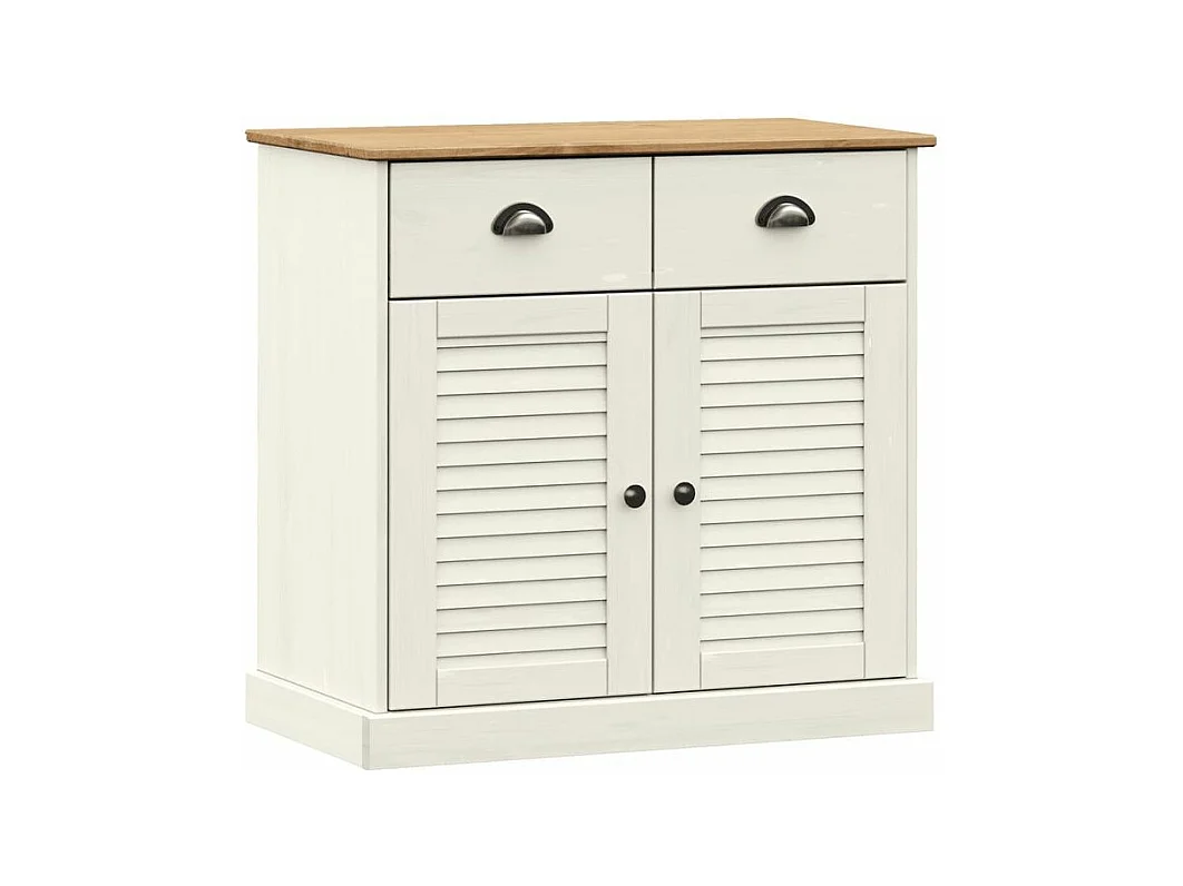 Buffet haut VIGO blanc 78x40x175 bois massif de pin