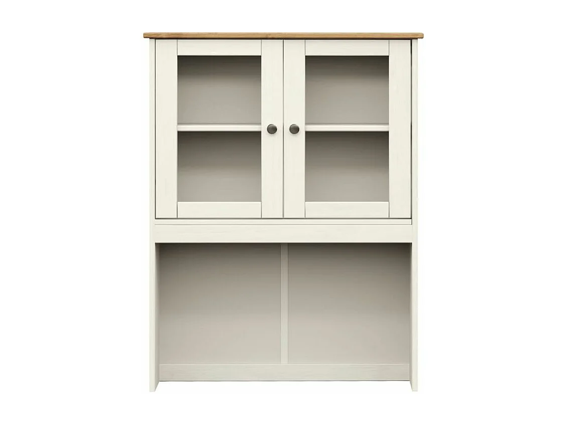 Buffet haut VIGO blanc 78x40x175 bois massif de pin