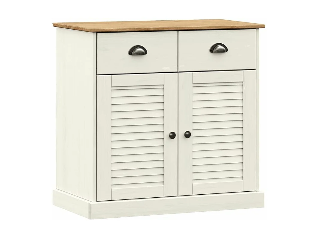 Buffet haut VIGO blanc 78x40x175 bois massif de pin