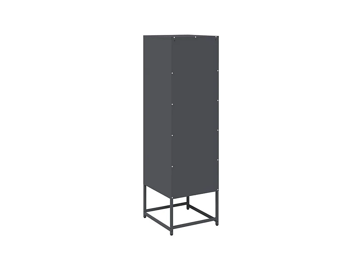 Meuble haut de rangement 1 porte 3 niveaux en métal Geko 36cm - Style Industriel-Couleur Gris anthracite