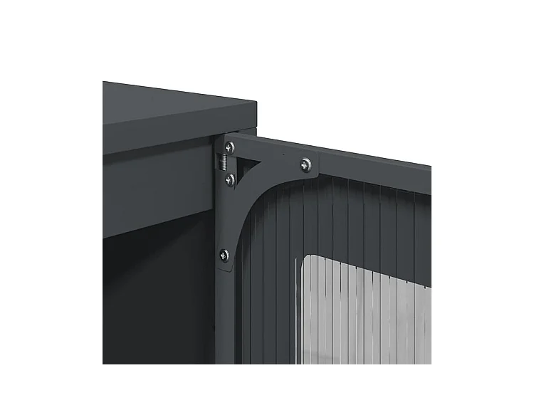 Meuble haut de rangement 1 porte 3 niveaux en métal Geko 36cm - Style Industriel-Couleur Gris anthracite