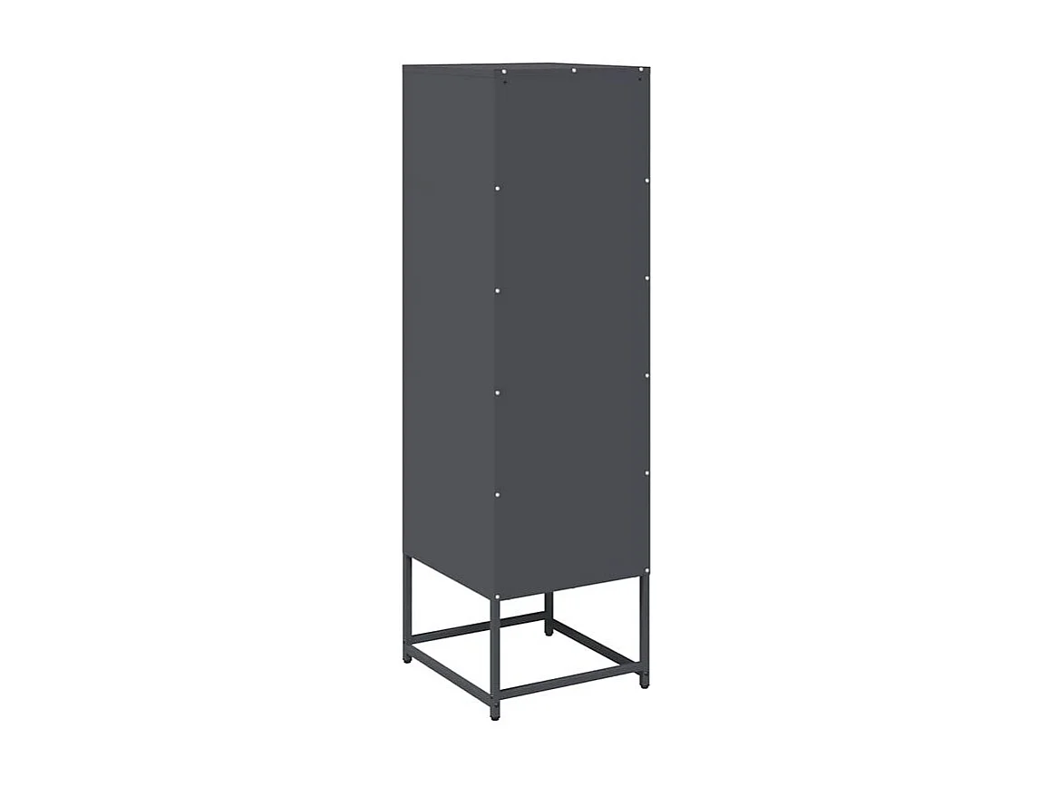 Meuble haut de rangement 1 porte 3 niveaux en métal Geko 36cm - Style Industriel-Couleur Gris anthracite