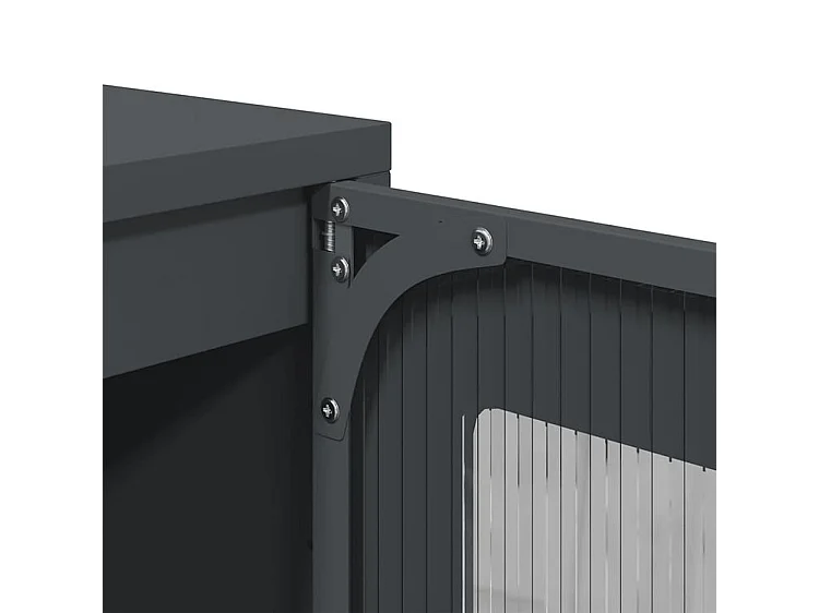 Meuble haut de rangement 1 porte 3 niveaux en métal Geko 36cm - Style Industriel-Couleur Gris anthracite