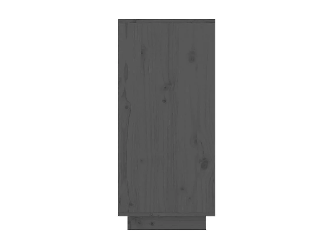 Petite étagère avec 2 tiroirs en bois massif de pin – Collection Vizion-Couleur Gris