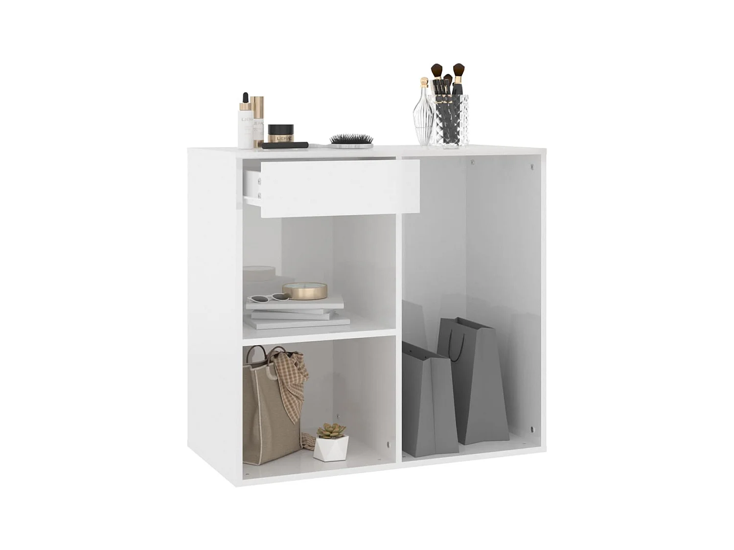 Meuble de rangement Blanc brillant 80x40x75 Bois d'ingénierie