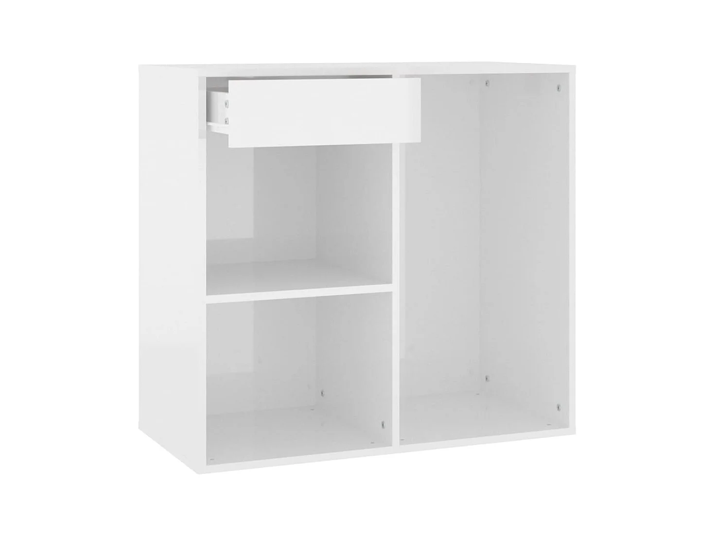Meuble de rangement Blanc brillant 80x40x75 Bois d'ingénierie
