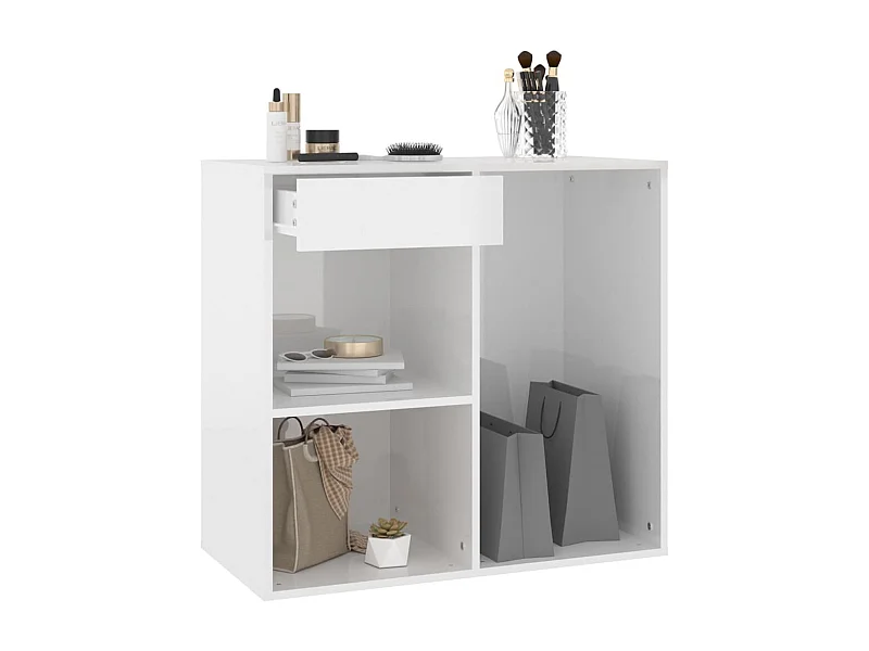 Meuble de rangement Blanc brillant 80x40x75 Bois d'ingénierie