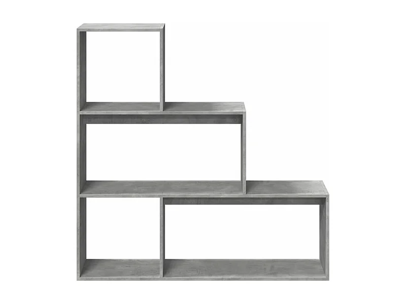 Étagère bibliothèque escalier Palino 123cm - 4 niches-Couleur Gris béton