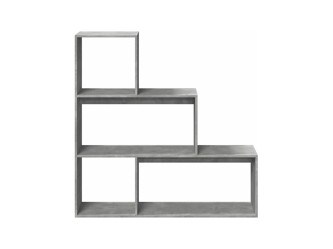 Étagère bibliothèque escalier Palino 123cm - 4 niches-Couleur Gris béton