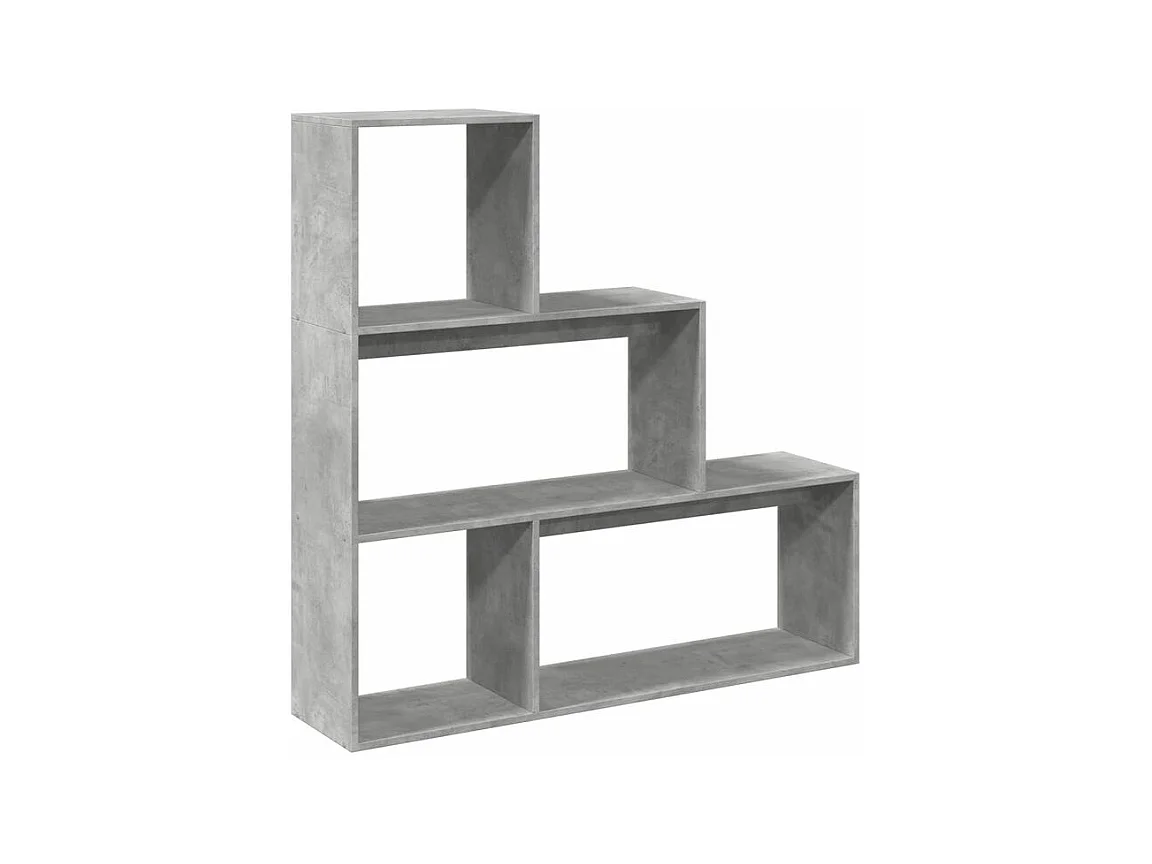 Étagère bibliothèque escalier Palino 123cm - 4 niches-Couleur Gris béton
