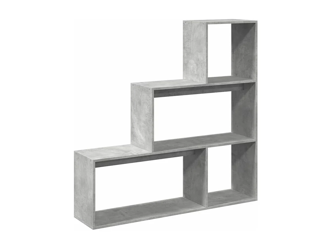Étagère bibliothèque escalier Palino 123cm - 4 niches-Couleur Gris béton