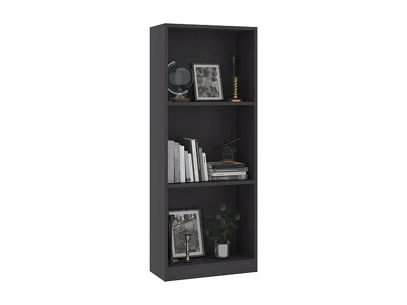Petite armoire étagère Lydo 40cm - 3 niveaux-Couleur Gris