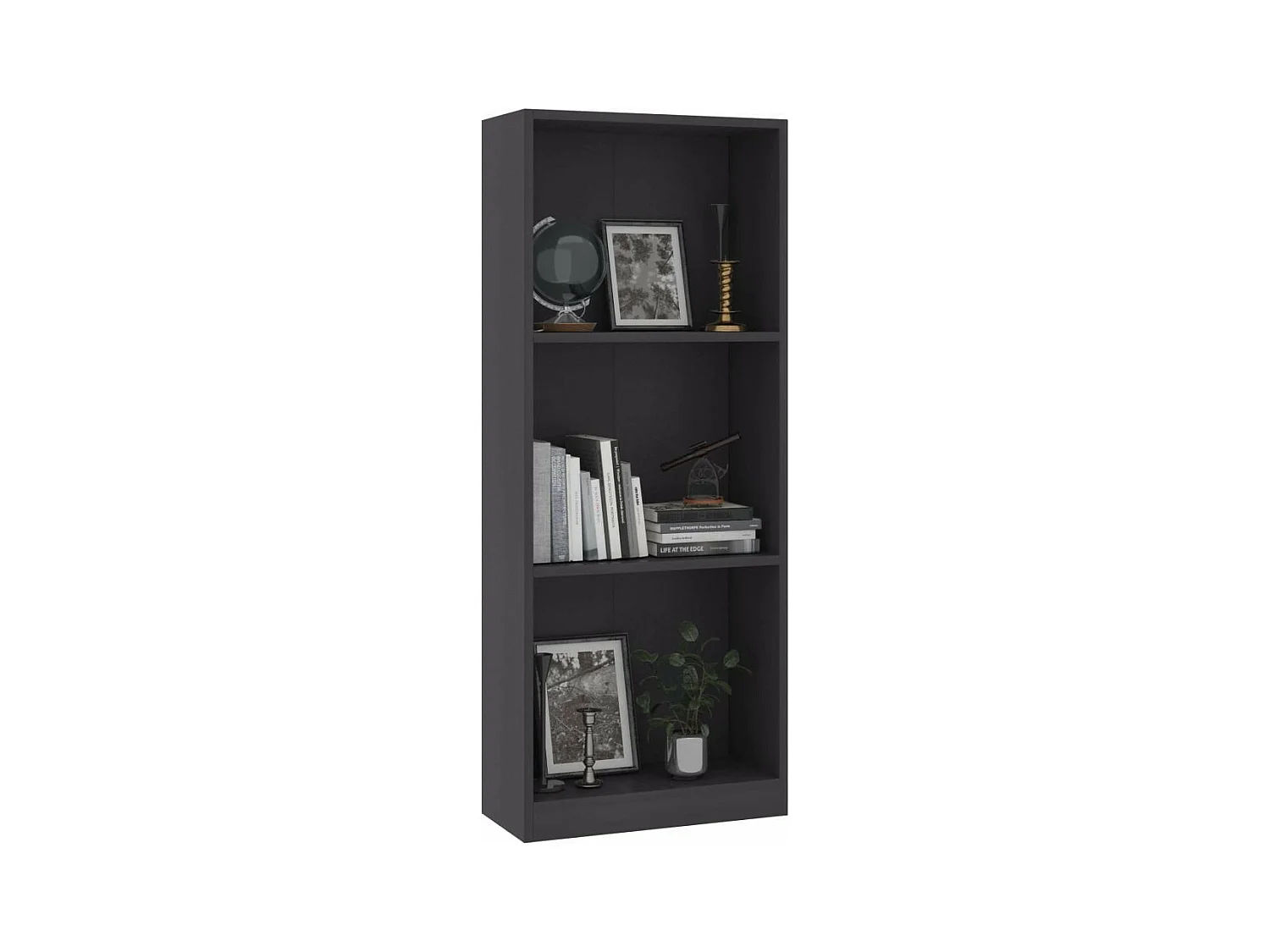 Petite armoire étagère Lydo 40cm - 3 niveaux-Couleur Gris