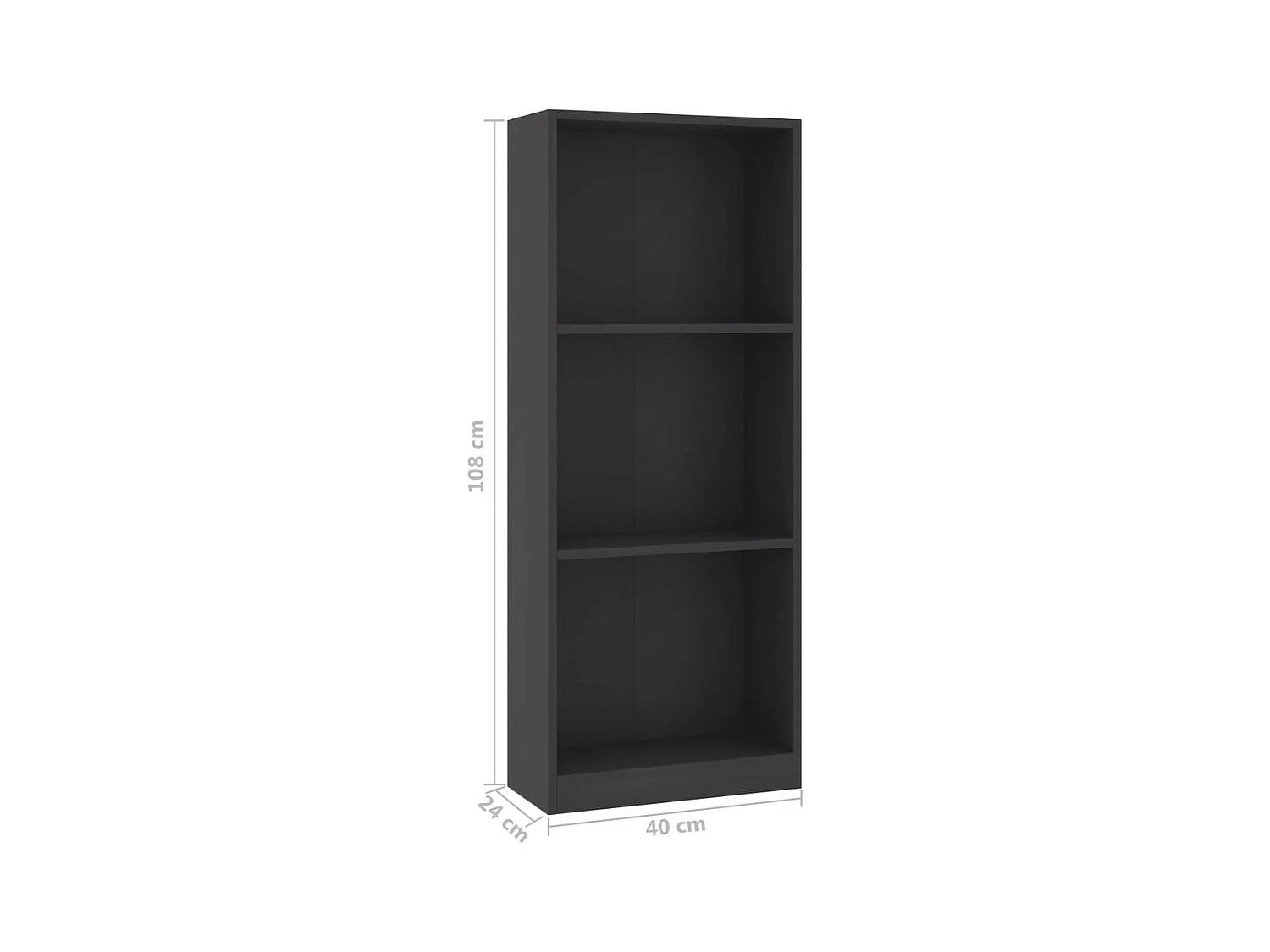 Petite armoire étagère Lydo 40cm - 3 niveaux-Couleur Gris